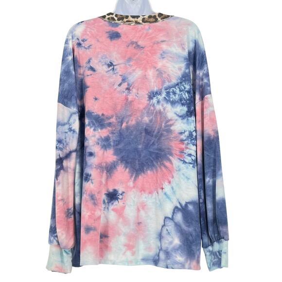 Everlily Rain Lovely Melody Ultra Soft Fleece Sweatshirt in Pink/Multi Size XL - Picture 3 of 7